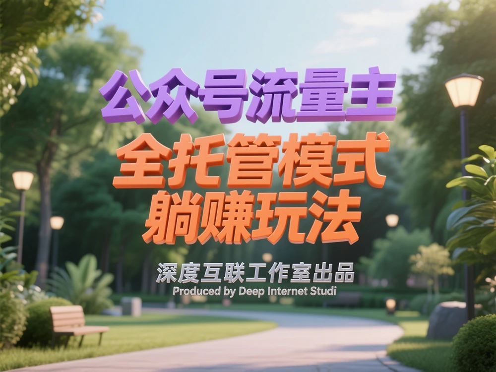 公众号流量主全托管玩法:轻松开启躺赚模式,限时招募进行中-深度互联